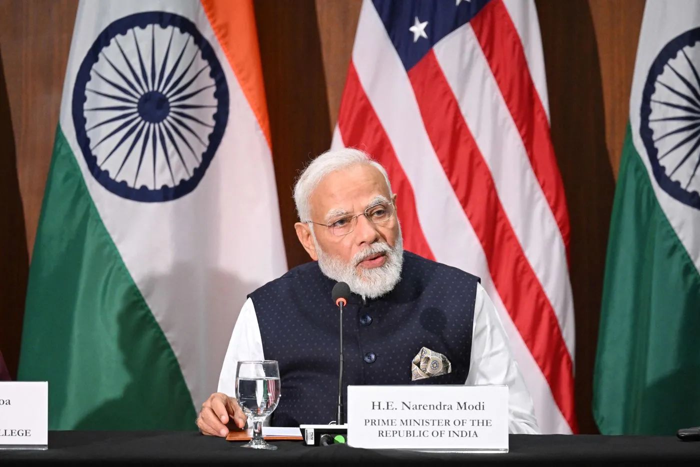 6月21日，印度总理莫迪访问美国期间发表讲话。